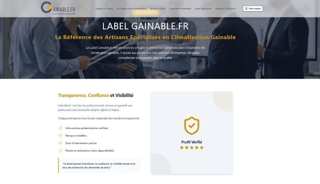 Logo Expert Vérifié Gainable