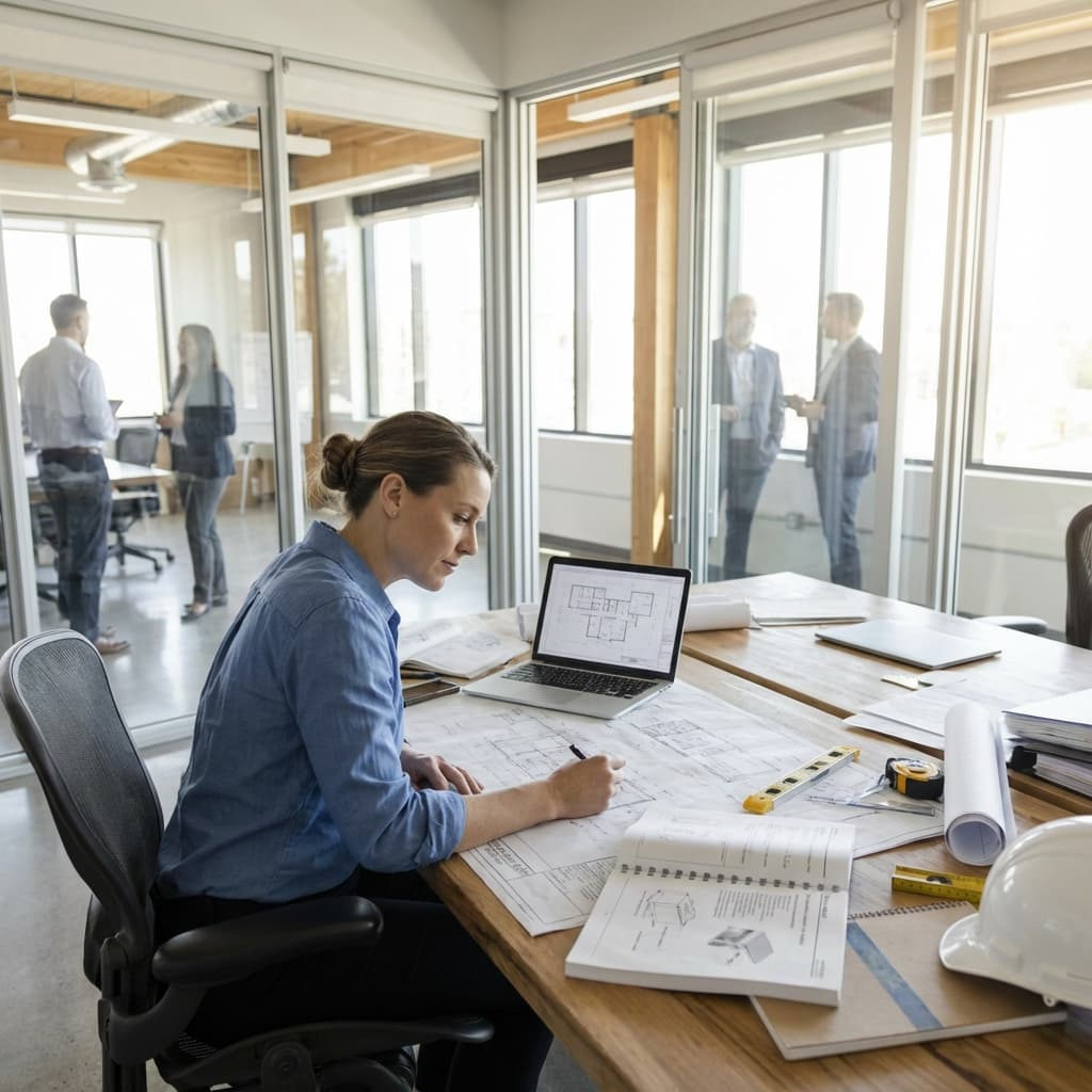 Ingénieur CVC réalisant une étude